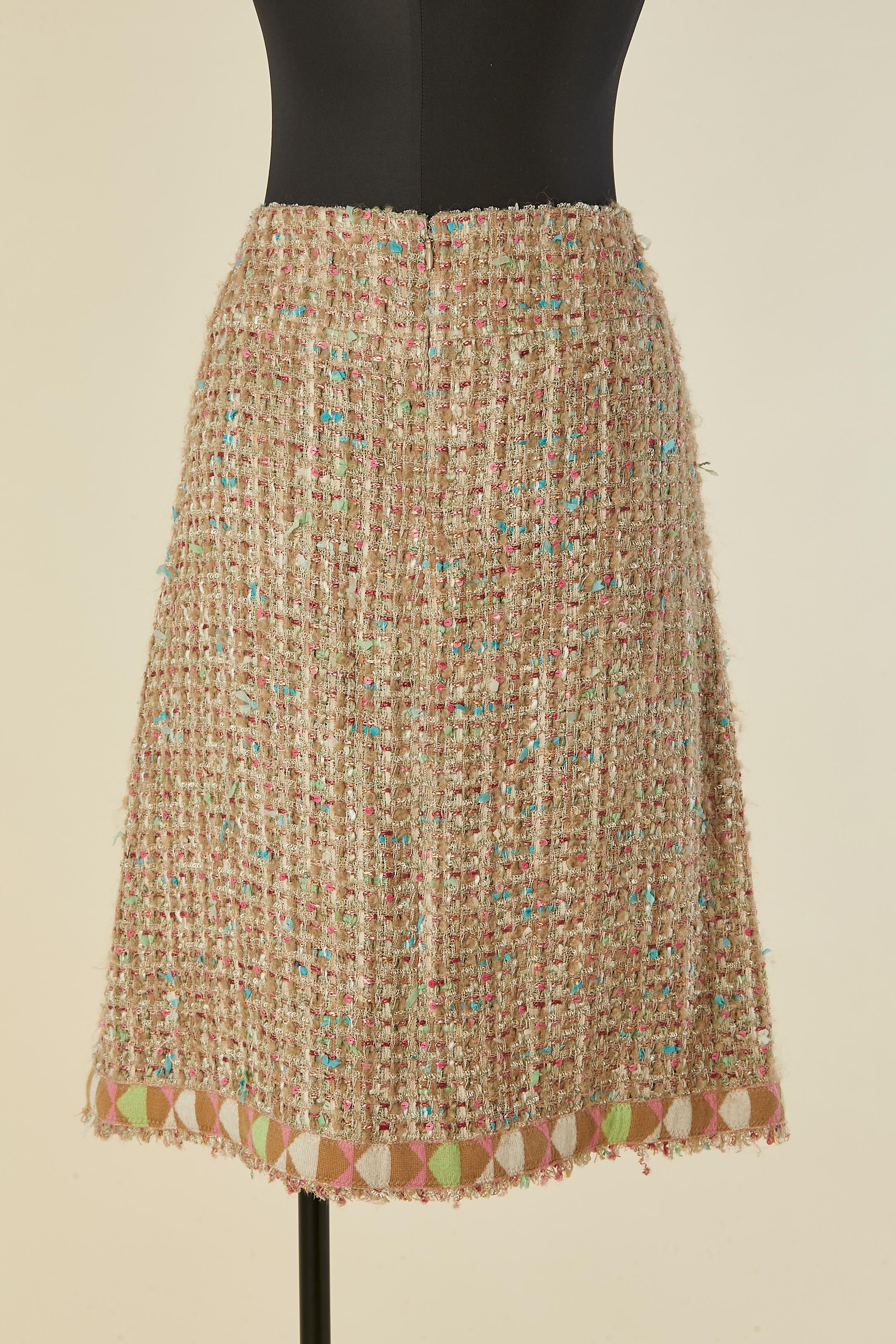 Tweed skirt with jacquard cashmere edge CHANEL For Sale 1