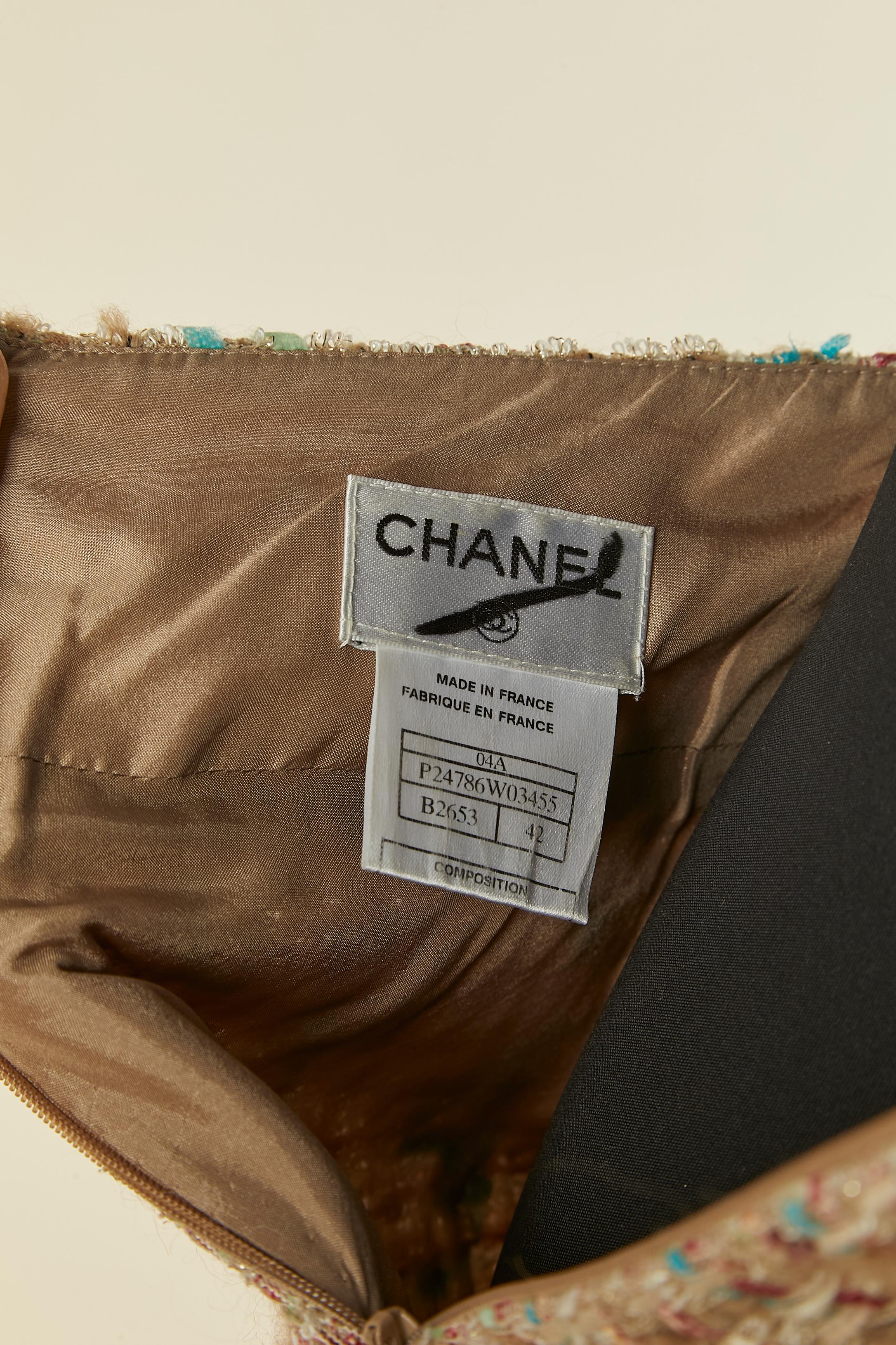 Tweed skirt with jacquard cashmere edge CHANEL For Sale 2