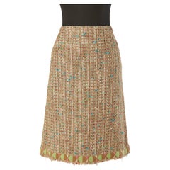 Tweed skirt with jacquard cashmere edge CHANEL