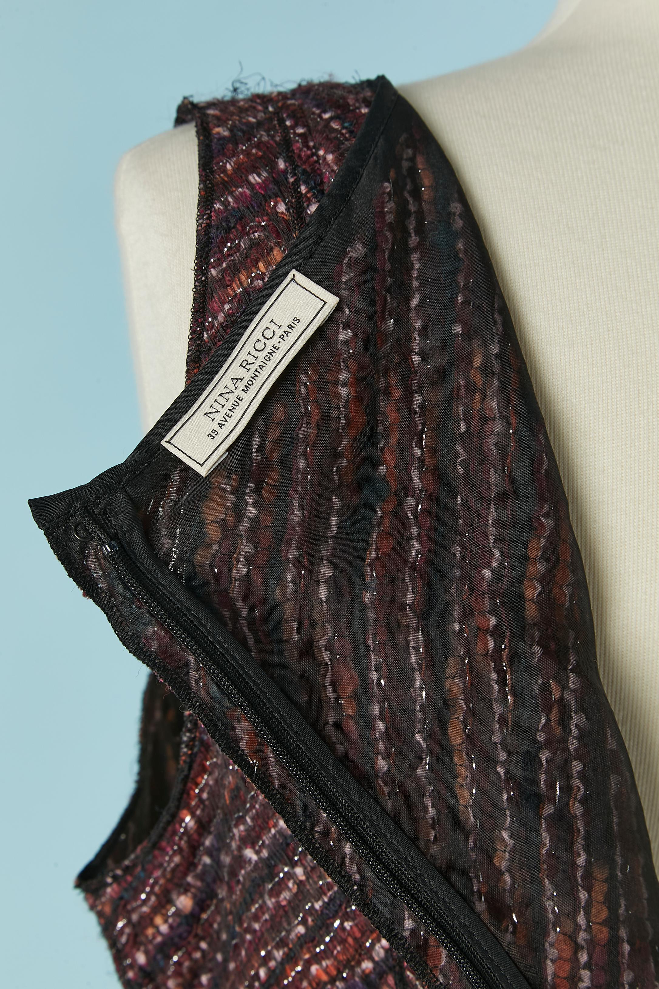 Vestido sin mangas de tweed con cinturón NINA RICCI en venta 2