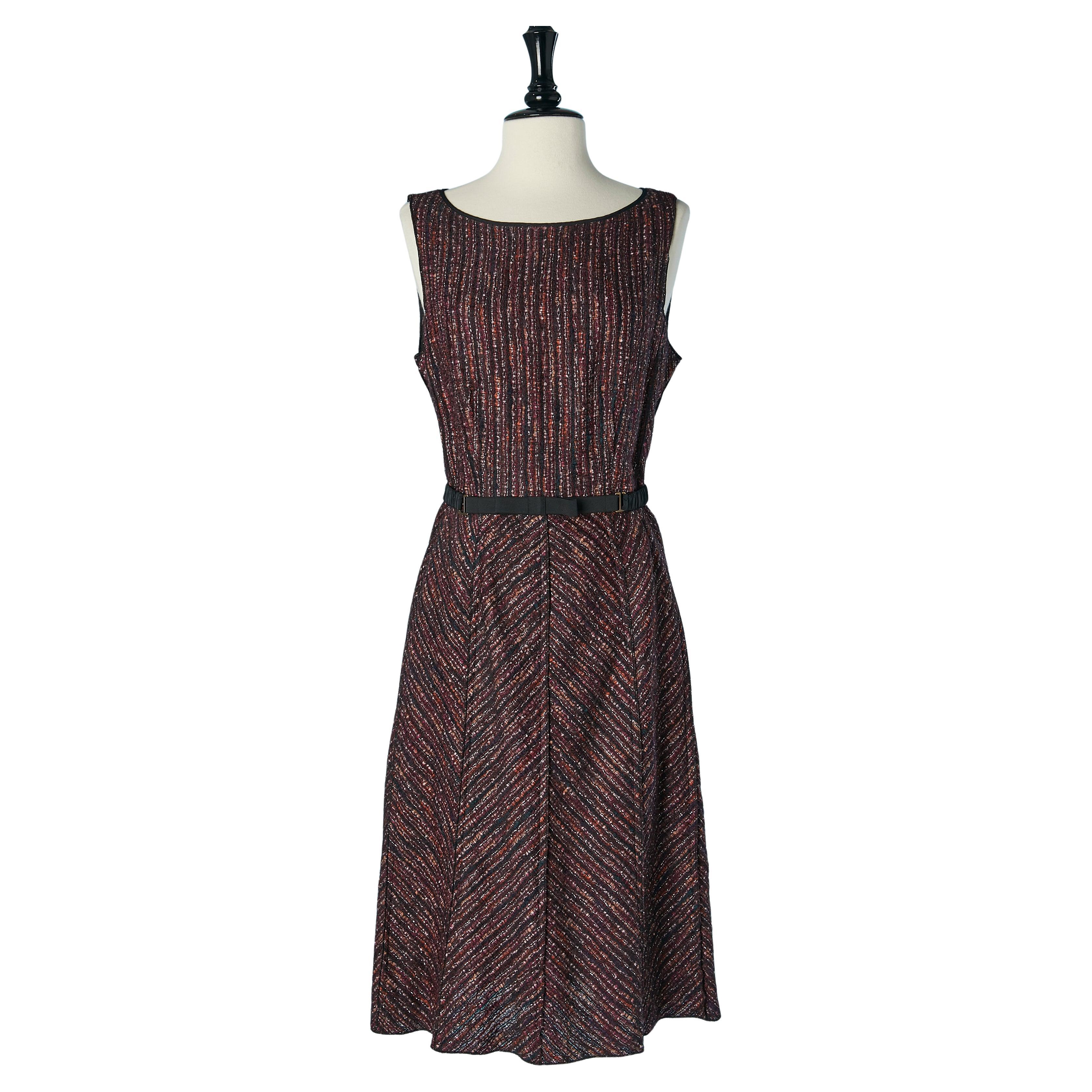 Vestido sin mangas de tweed con cinturón NINA RICCI en venta