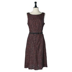 Vestido sin mangas de tweed con cinturón NINA RICCI