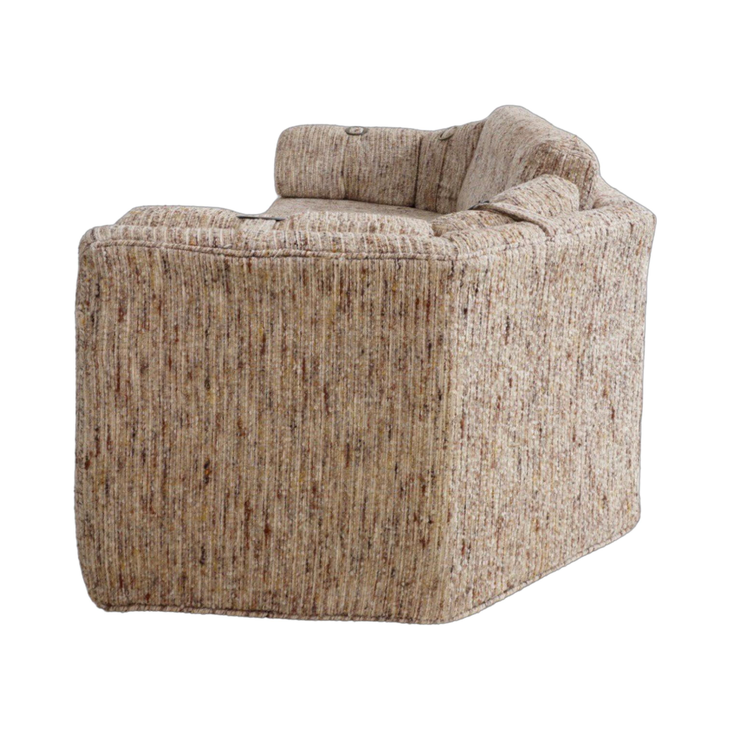 Tweed-Sofa mit Schnalle-Detail, 1970er-Jahre (Metall) im Angebot