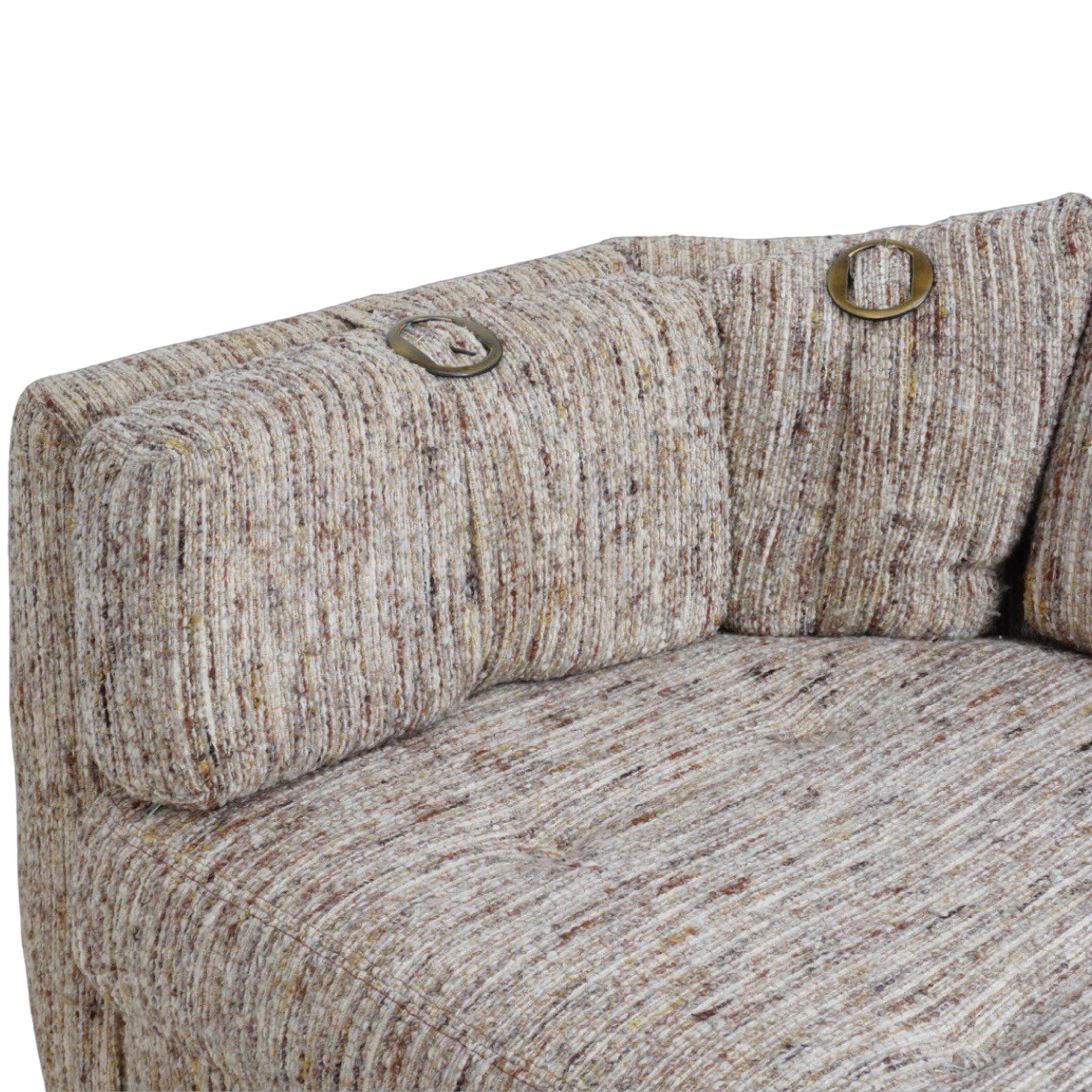 Tweed-Sofa mit Schnalle-Detail, 1970er-Jahre im Angebot 1
