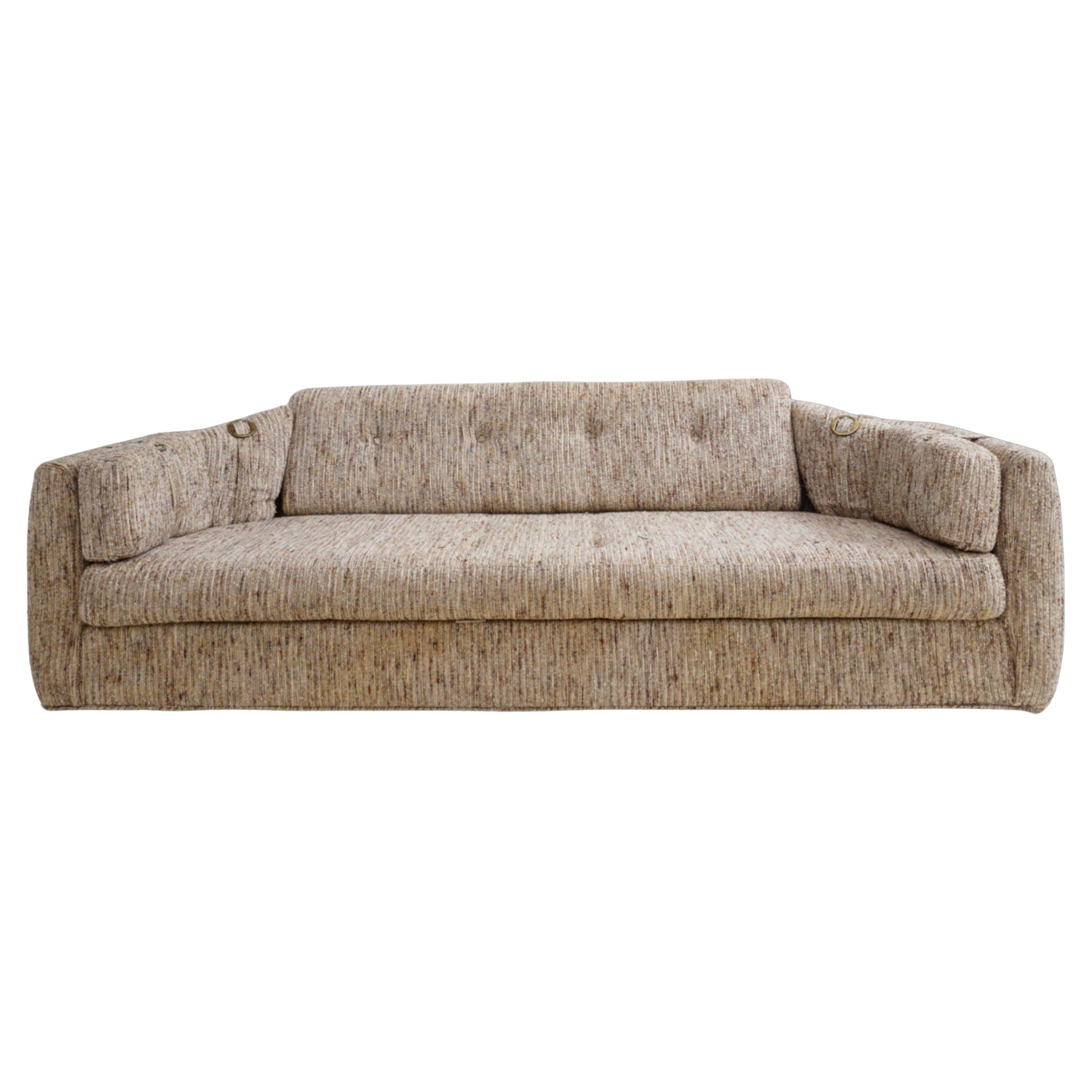 Tweed-Sofa mit Schnalle-Detail, 1970er-Jahre im Angebot