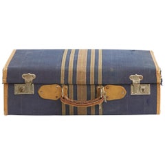 Tweed Wrapped Suitcase with Leather Handle