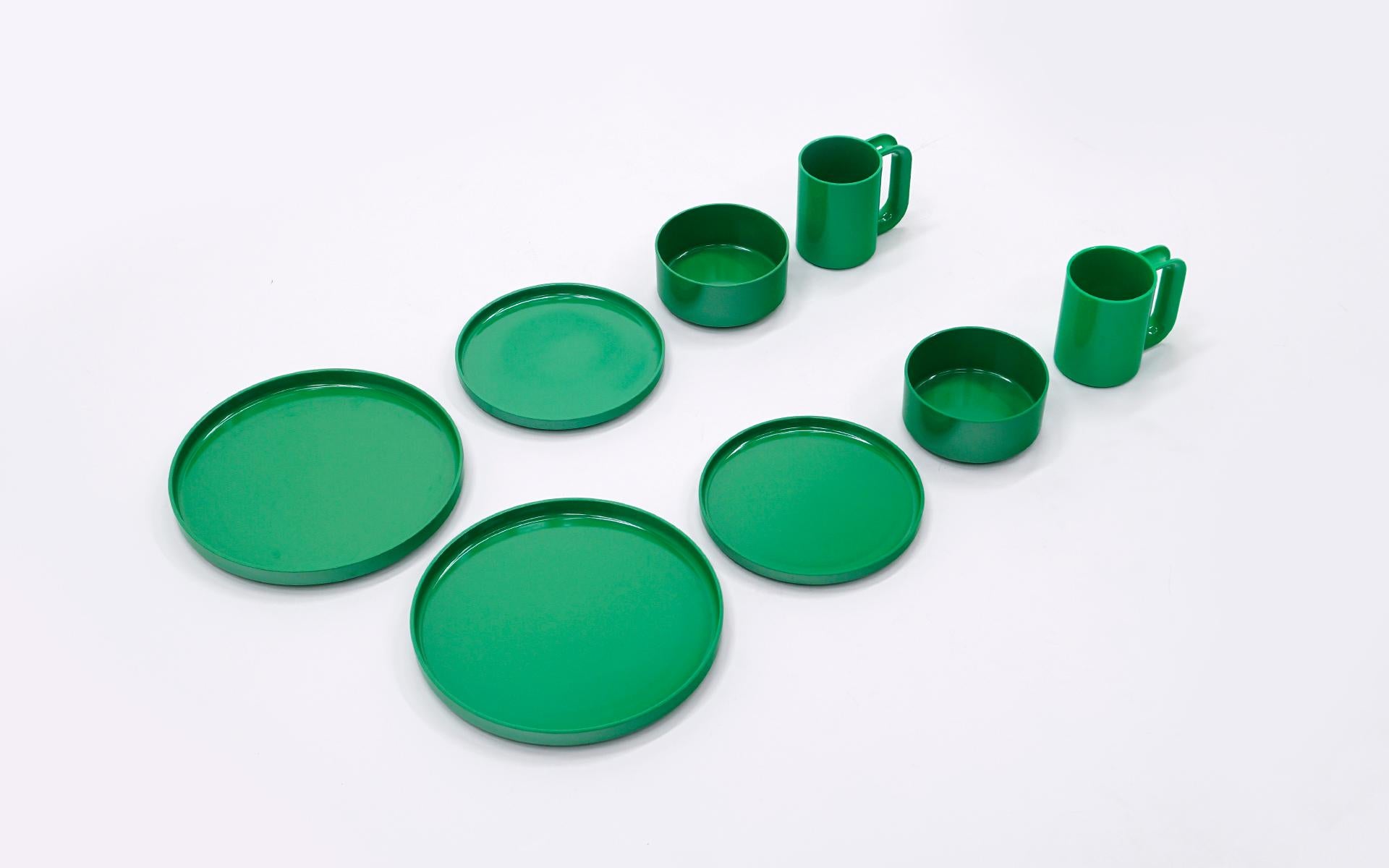 Late 20th Century Twelve 1970s Heller Dinnerware Sets, Two of Each of the Six Original Colors
