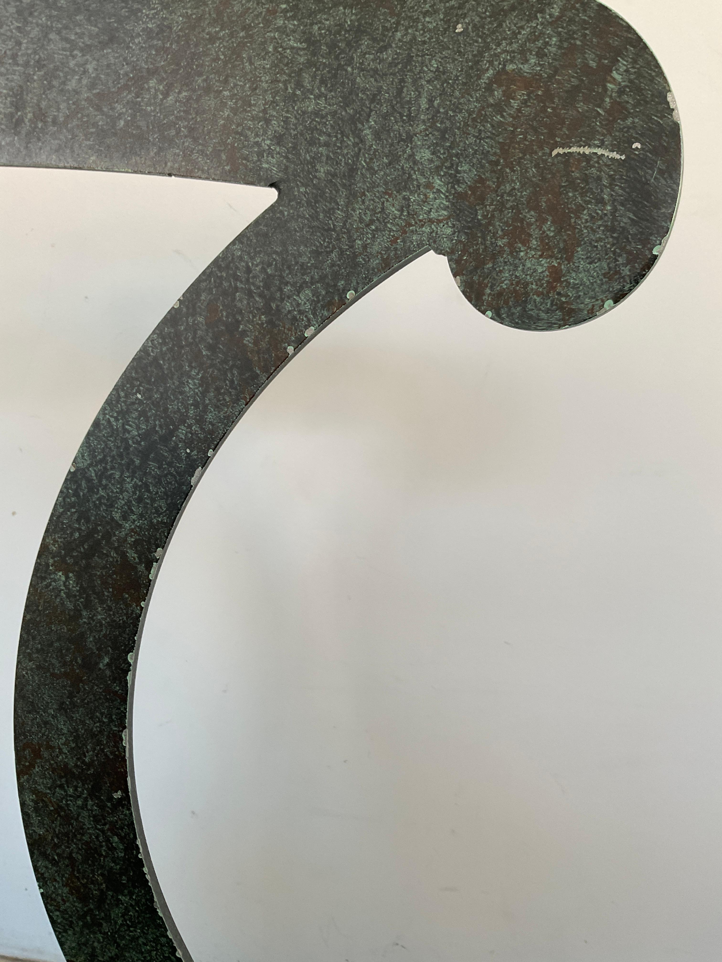 Twelve 1990s Green Steel Patinated Klismos Chairs For Sale 8