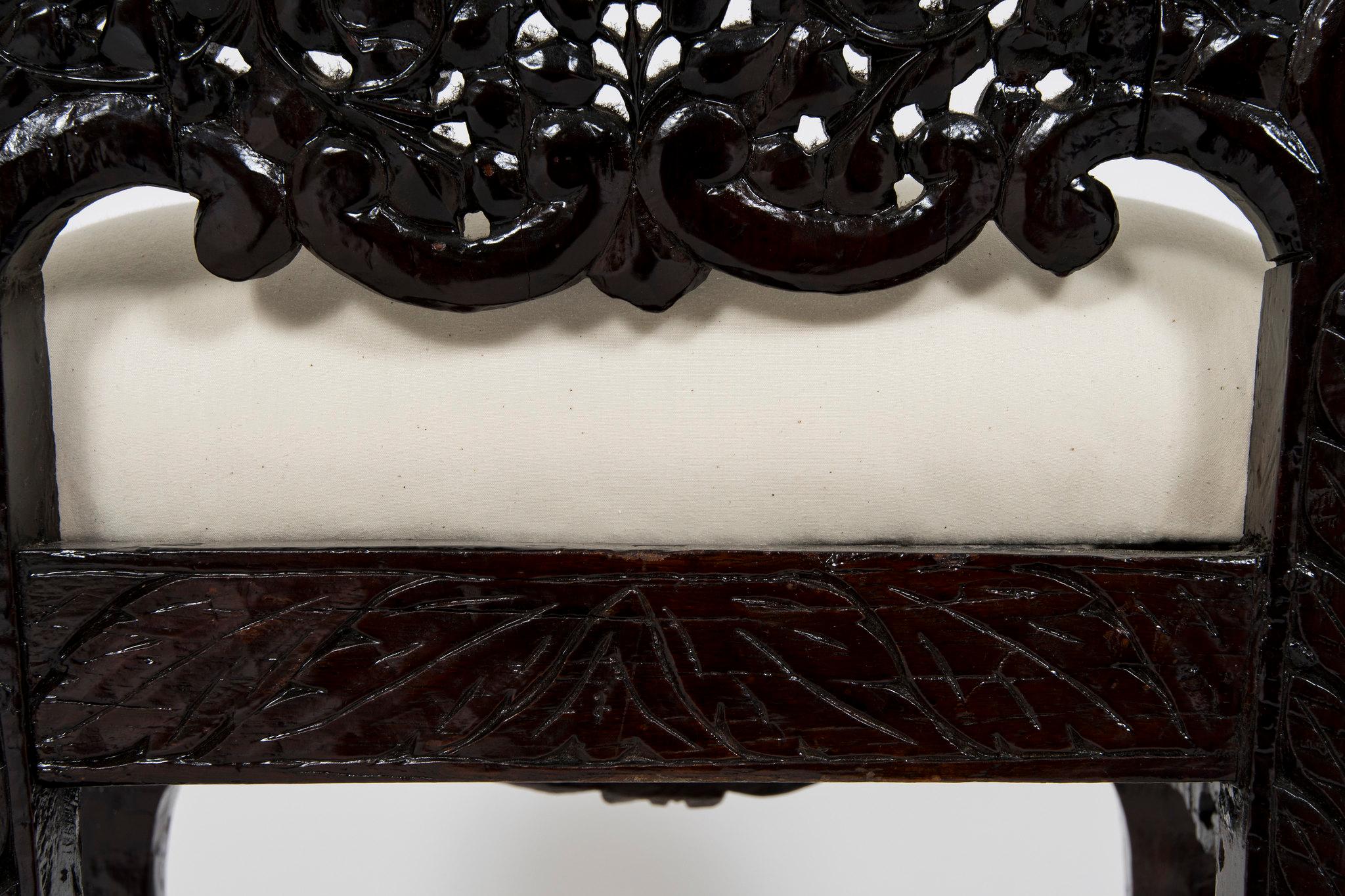 Twelve 19th Century Anglo-Indian Carved Dining Chairs 7