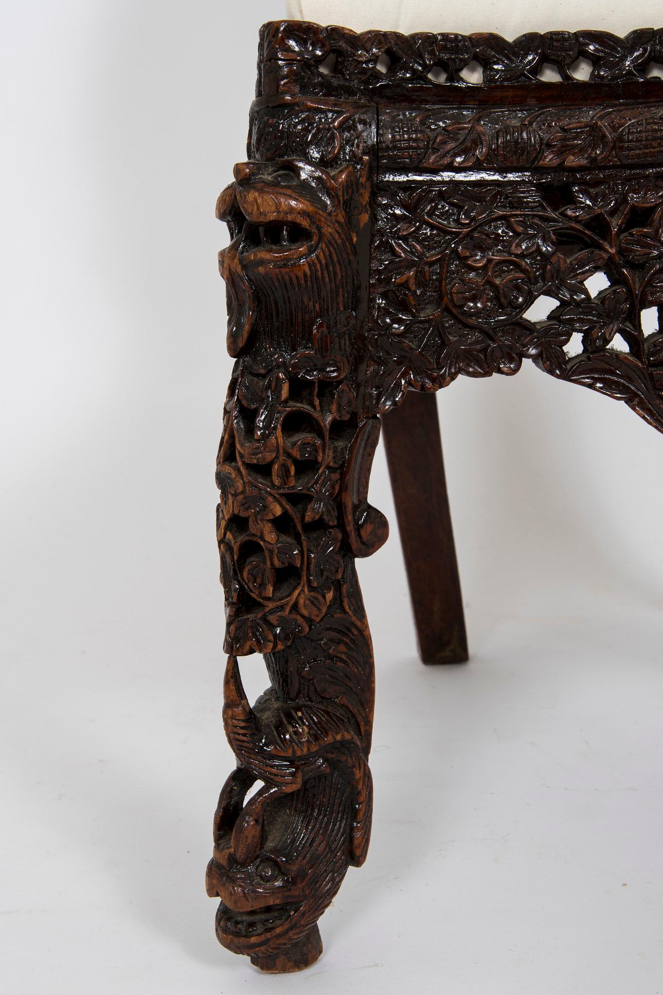 Twelve 19th Century Anglo-Indian Carved Dining Chairs 8