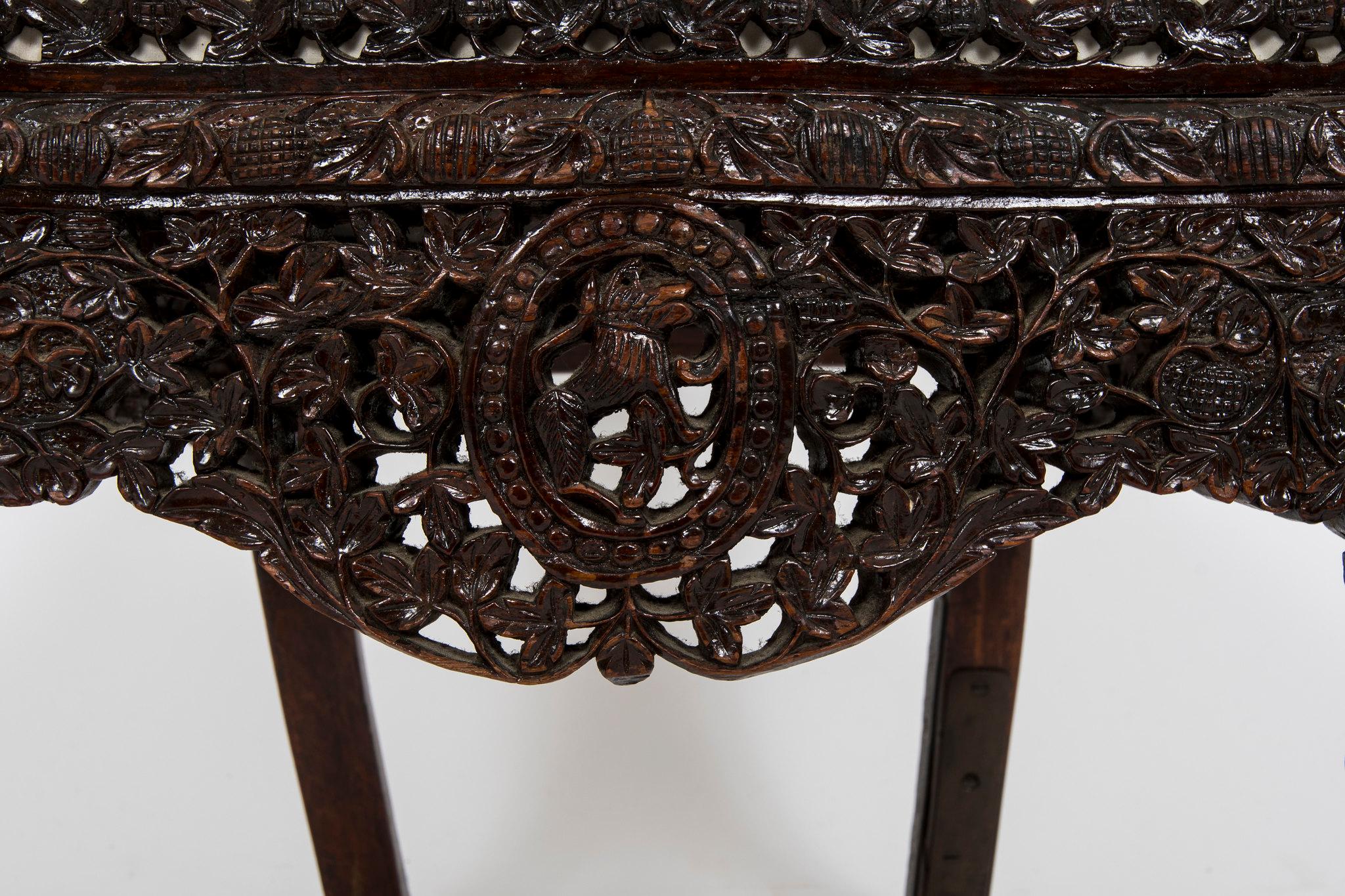 Twelve 19th Century Anglo-Indian Carved Dining Chairs 10