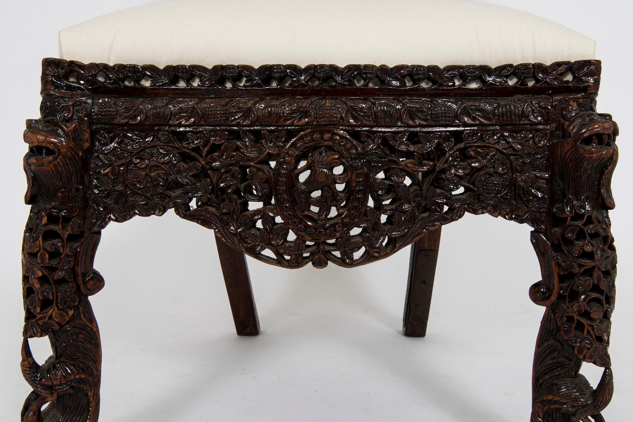 Twelve 19th Century Anglo-Indian Carved Dining Chairs 11