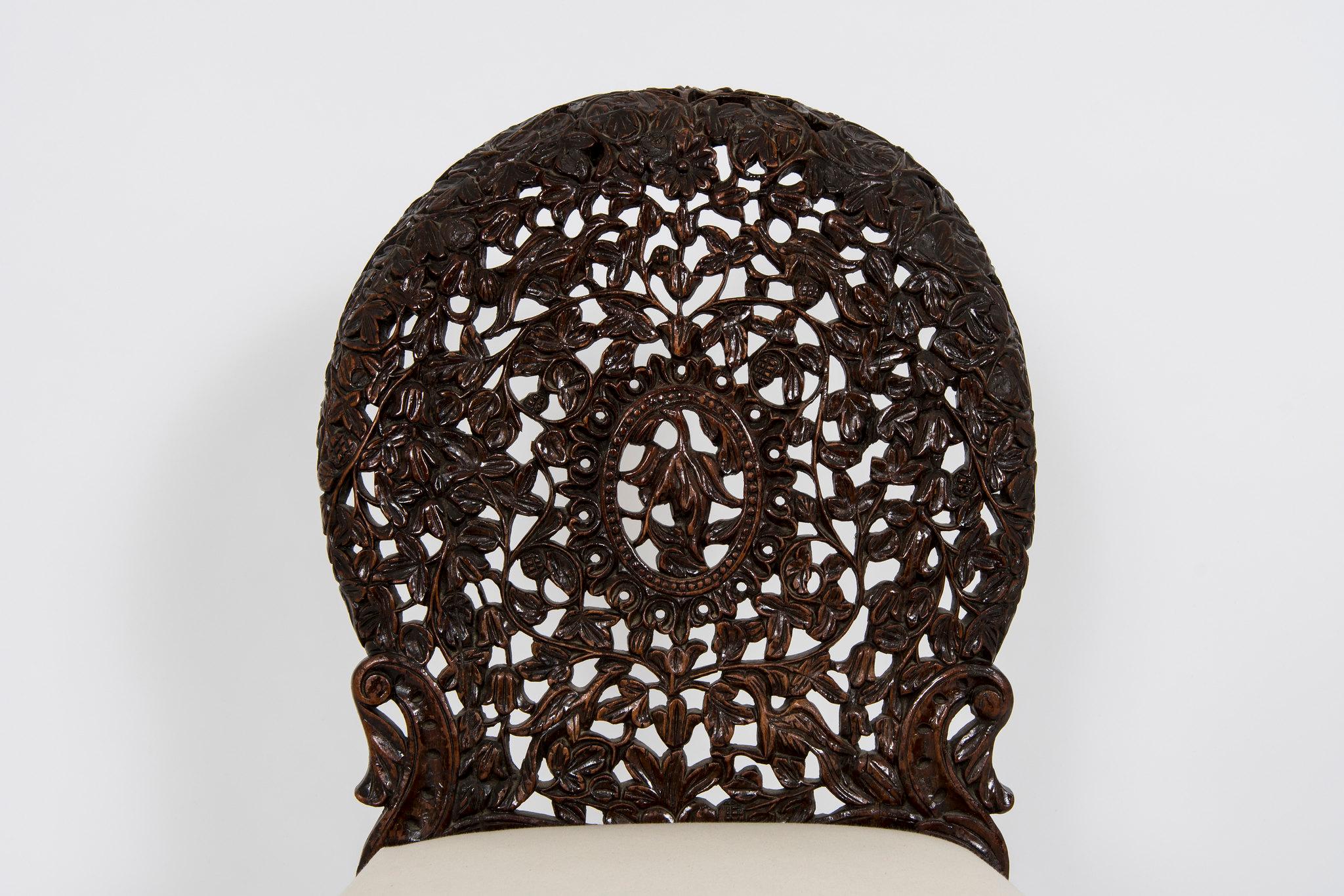 Twelve 19th Century Anglo-Indian Carved Dining Chairs 13