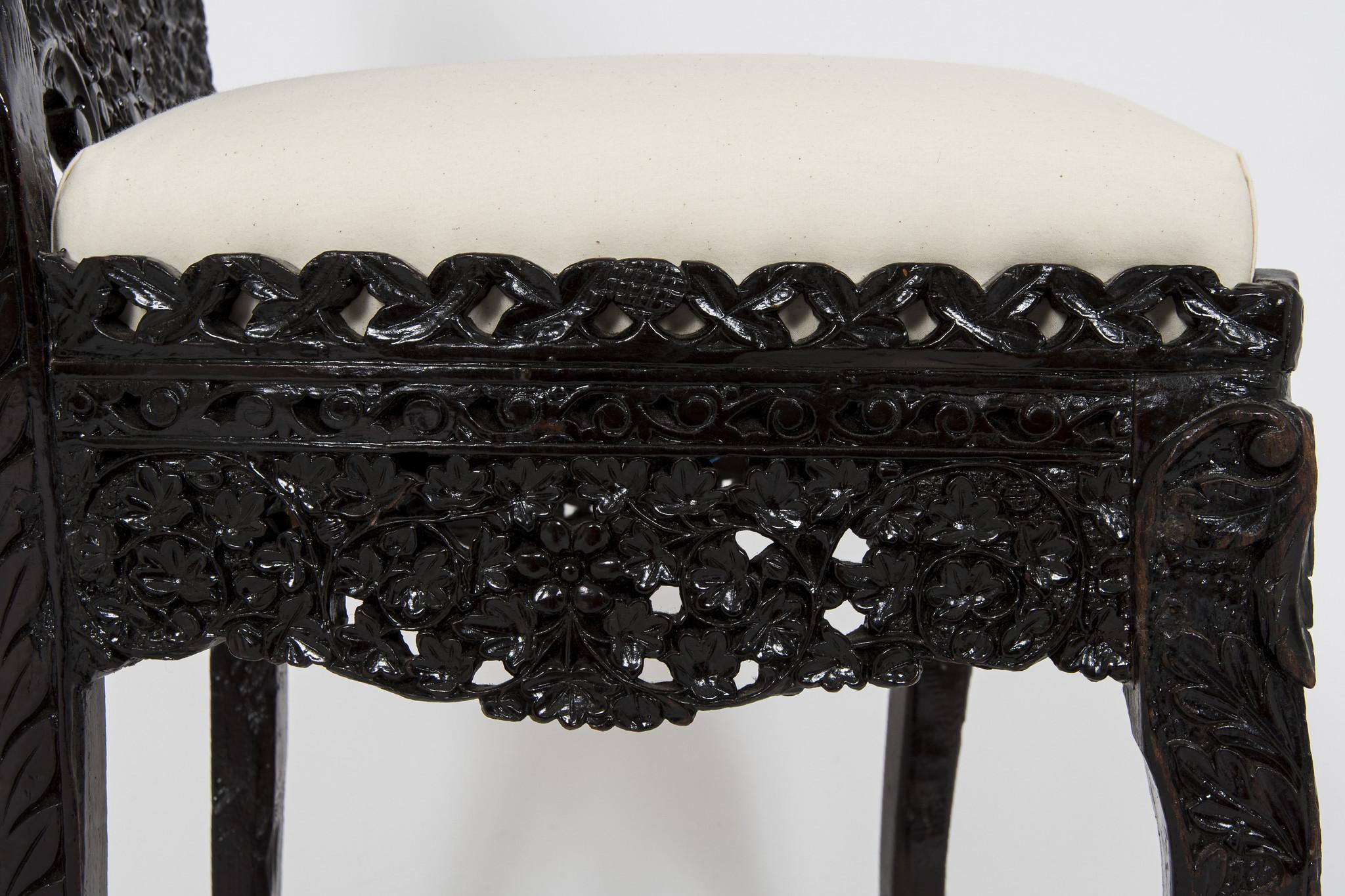 Twelve 19th Century Anglo-Indian Carved Dining Chairs 2