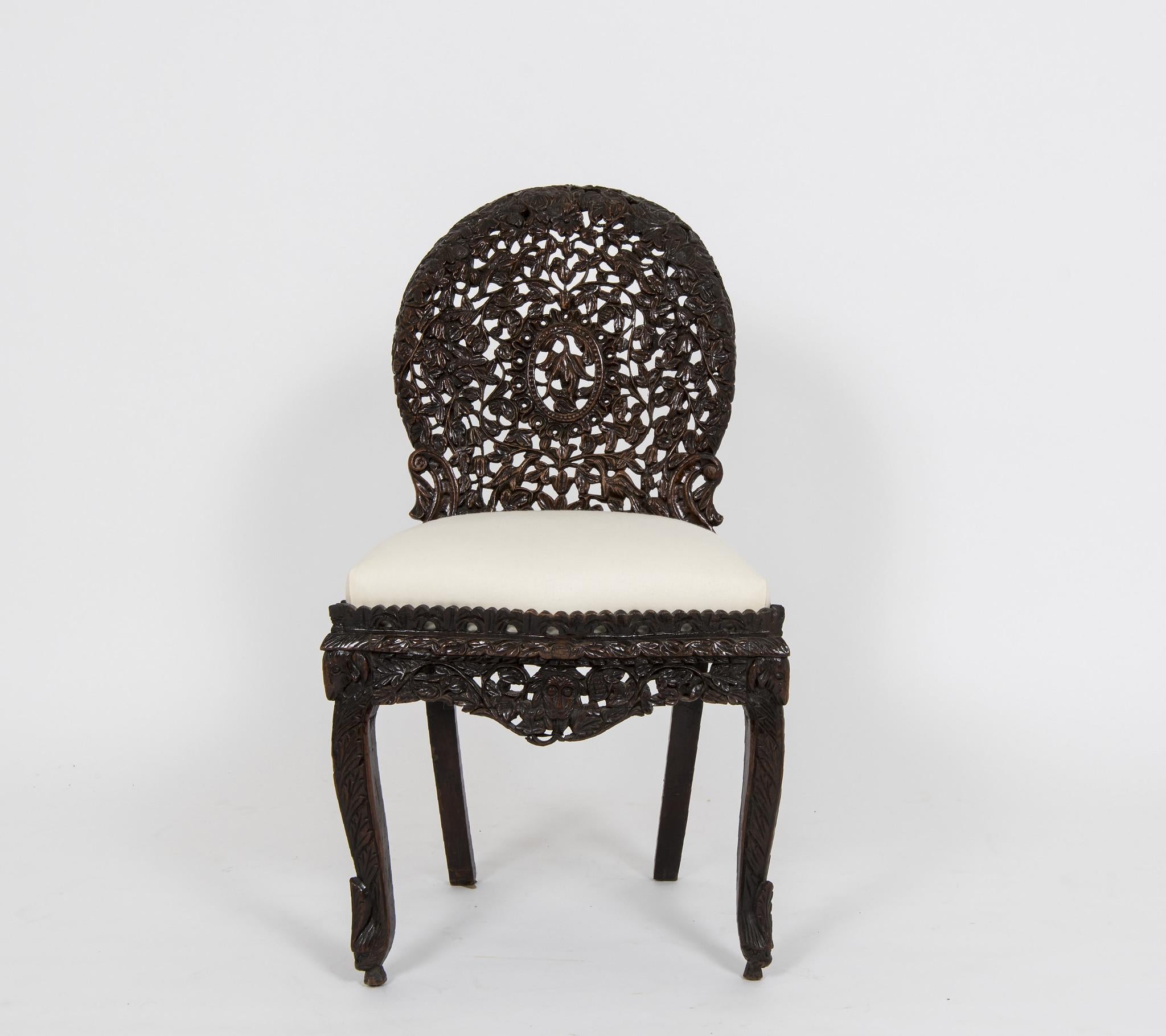 Twelve 19th Century Anglo-Indian Carved Dining Chairs 3