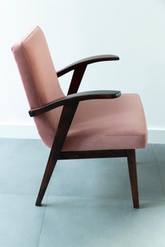 Douze fauteuils du XXe siècle en velours rose poussiéreux de Mieczyslaw Puchala, années 1960