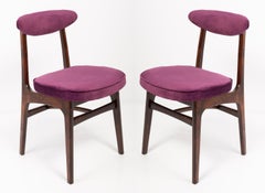 Twelve 20th Century Plum Violet Velvet Rajmund Halas Chairs, Europe, 1960s