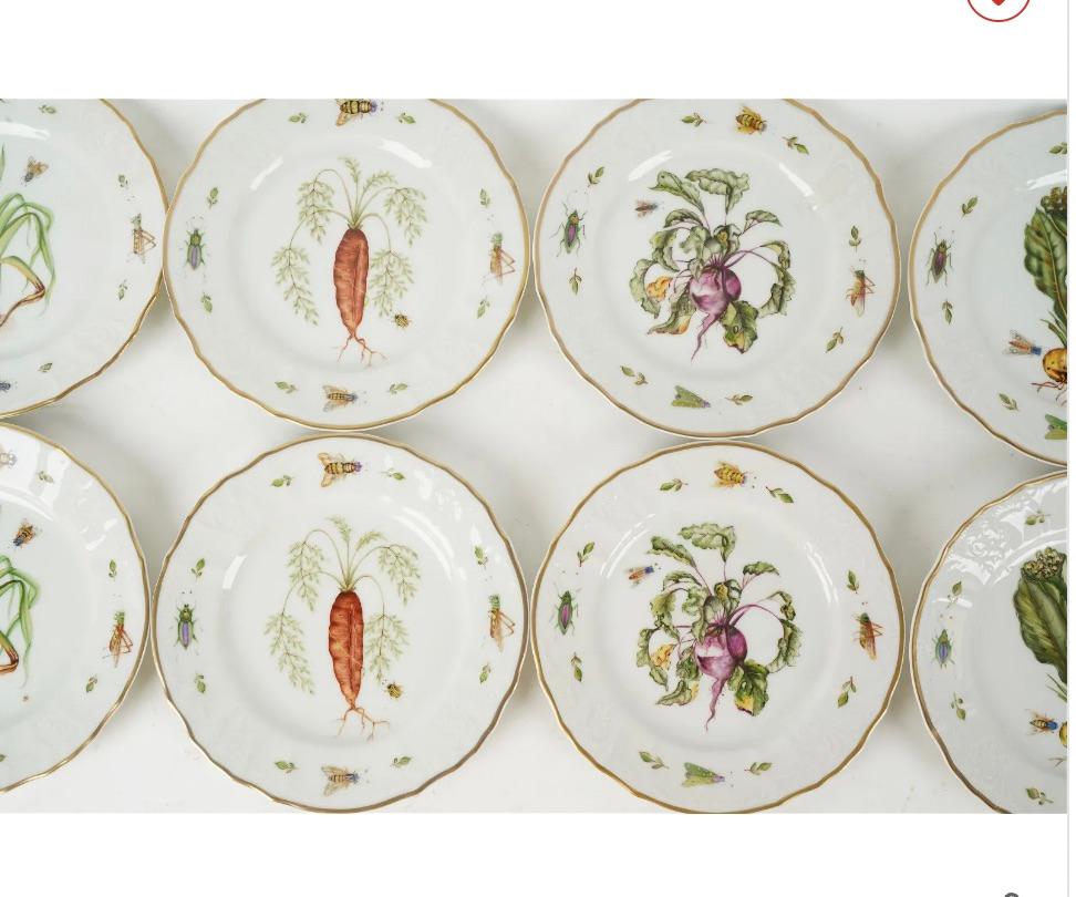 Hungarian Twelve Anna Weatherley Porcelain Salad Plates For Sale