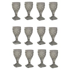 Dodici antichi bicchieri da vino da porto Baccarat della fabbrica St. Anne, Voneche, 1810.