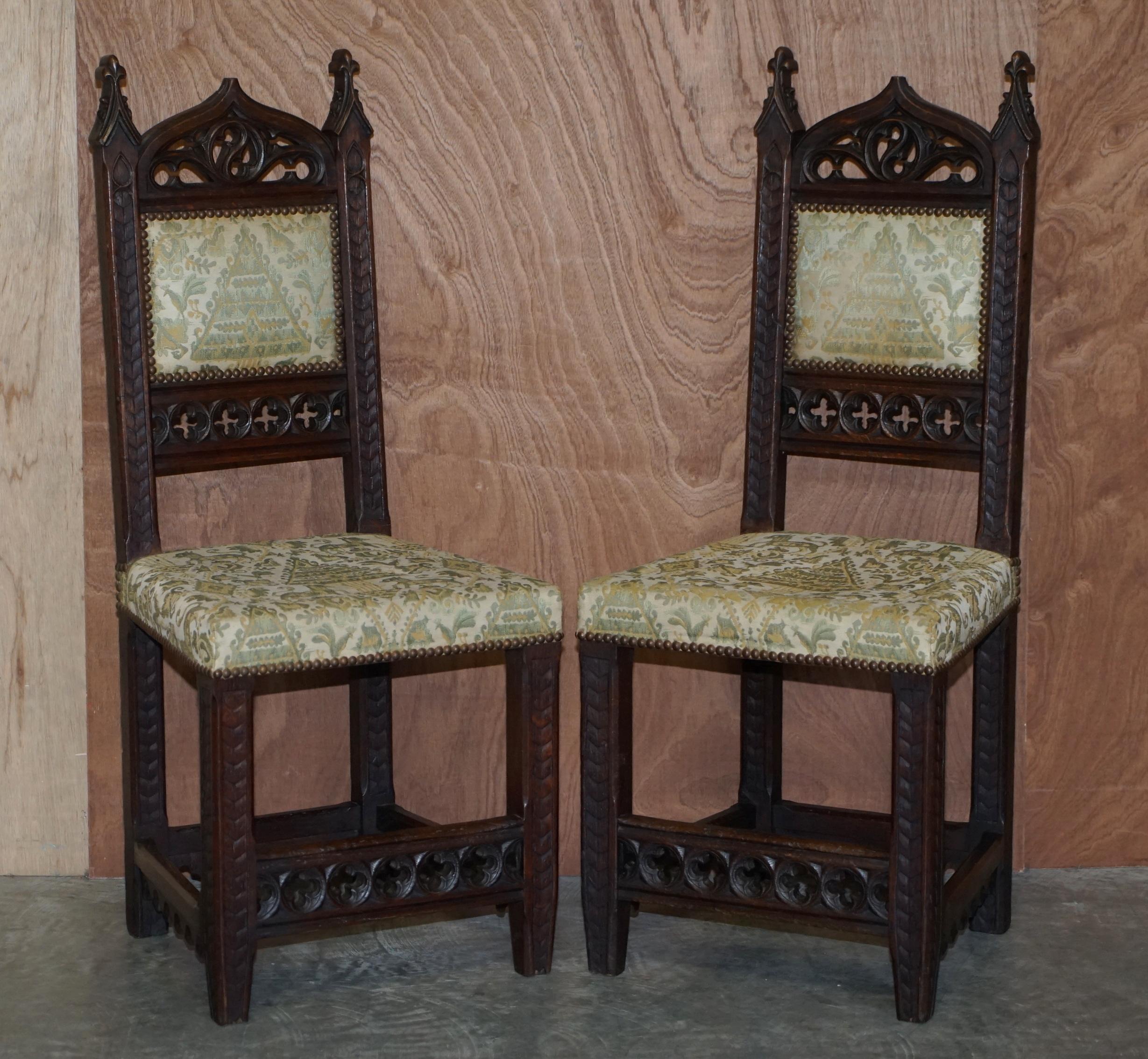 Twelve Antique circa 1800 French Gothic Revival French Dining Chairs Very Fine 9