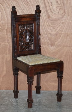 Twelve Antique circa 1800 French Gothic Revival French Dining Chairs Very Fine
