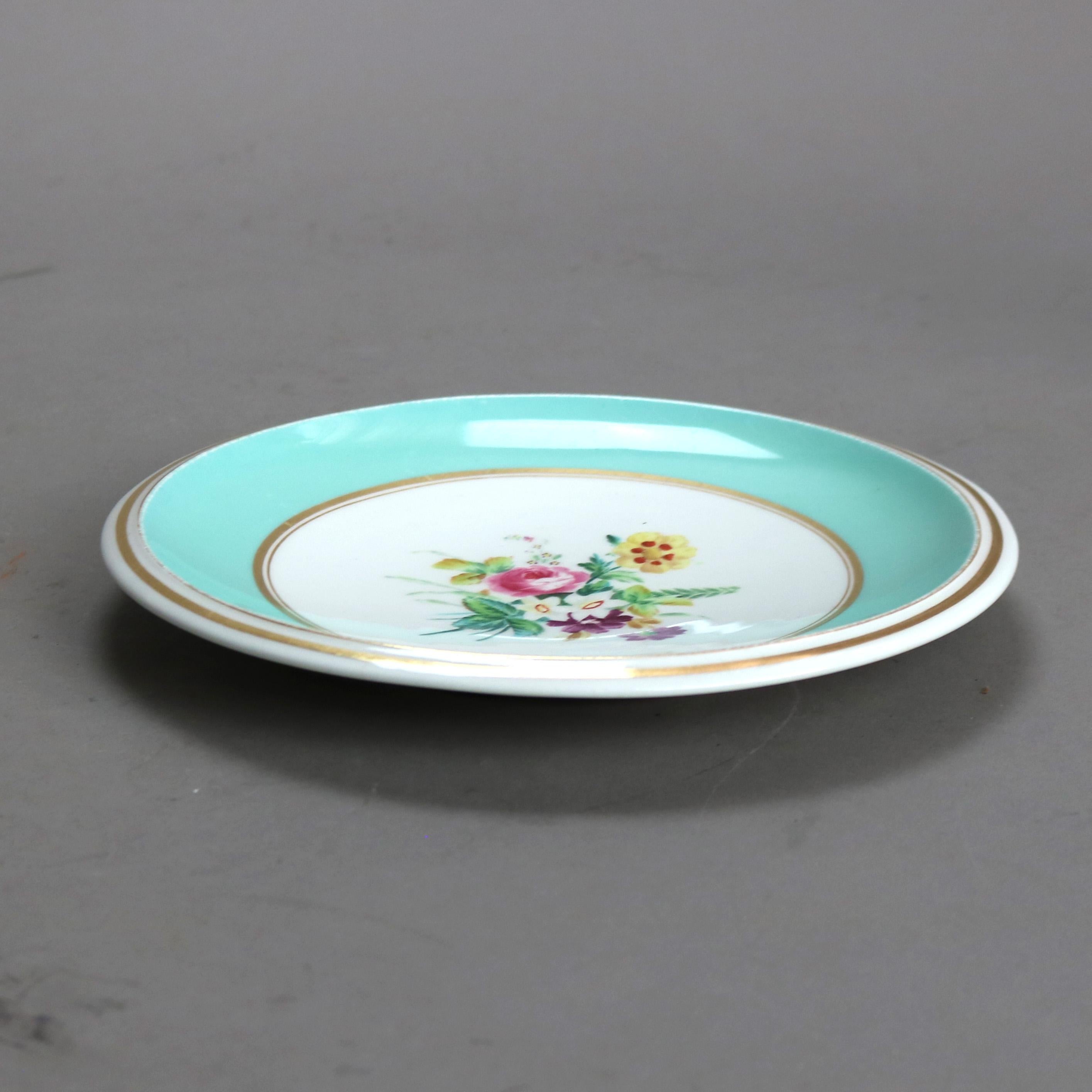 Twelve Antique Old Paris Porcelain Plates & Compotes C1880 2