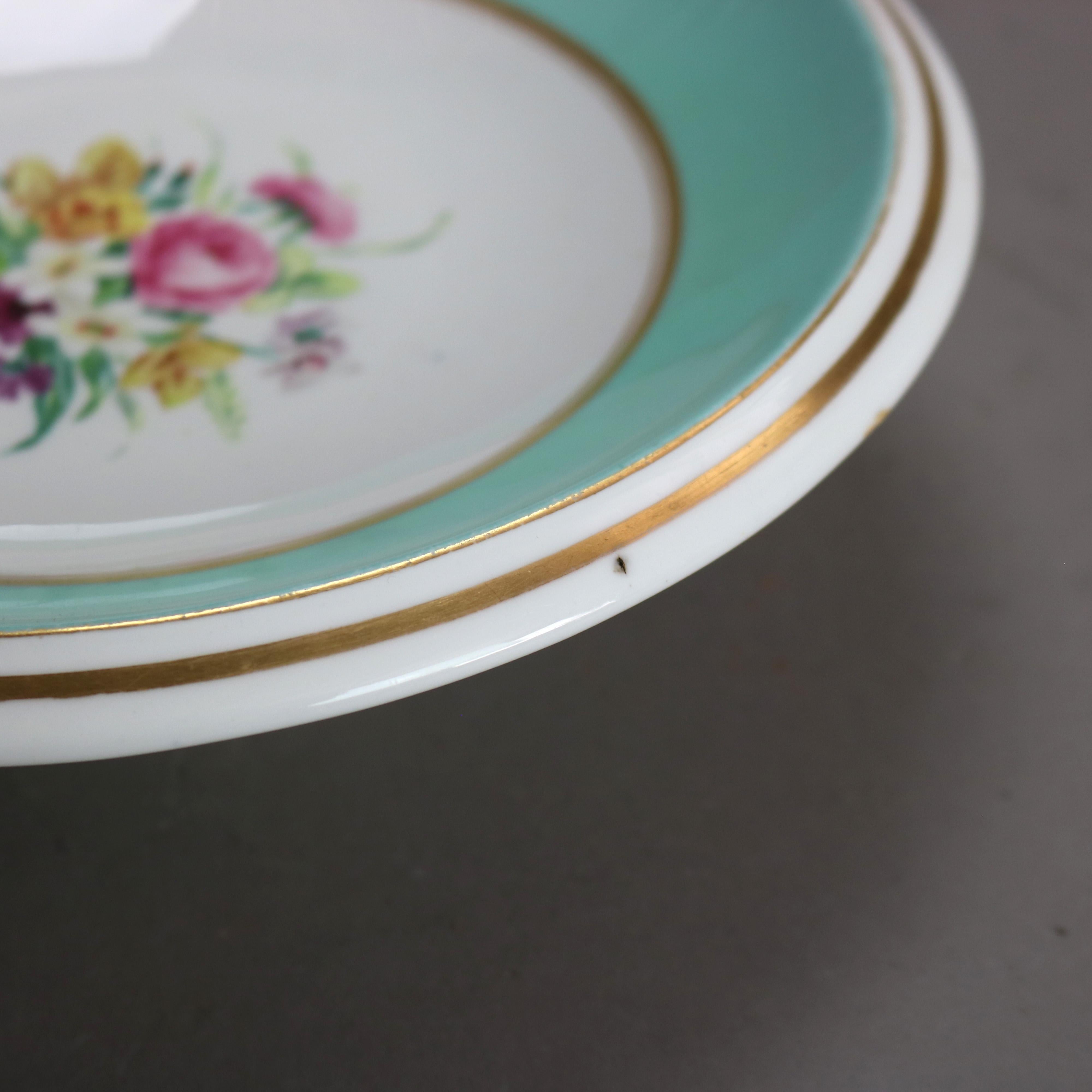 Twelve Antique Old Paris Porcelain Plates & Compotes C1880 4