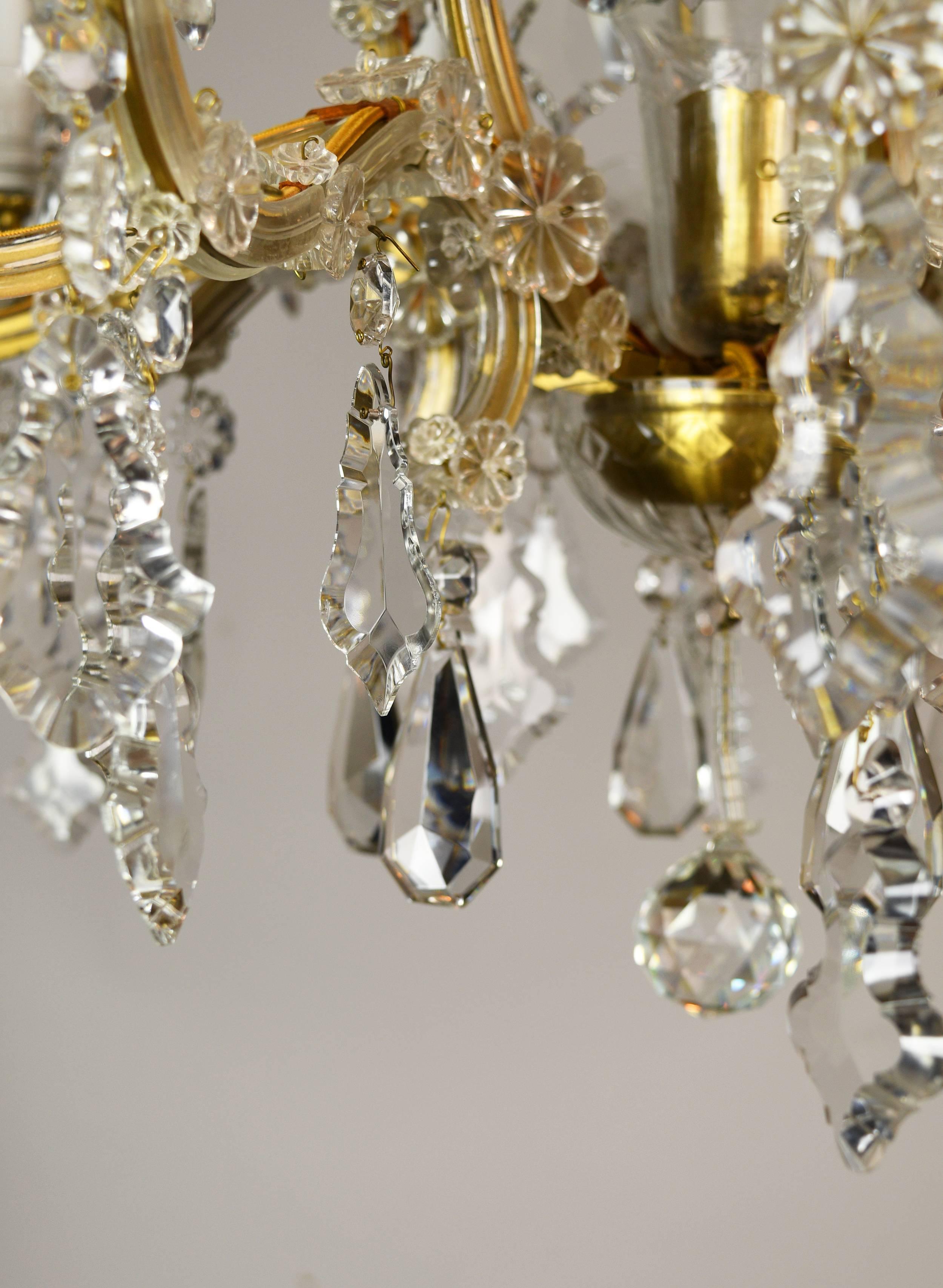 Italian Twelve Arm Maria Theresa Crystal Chandelier