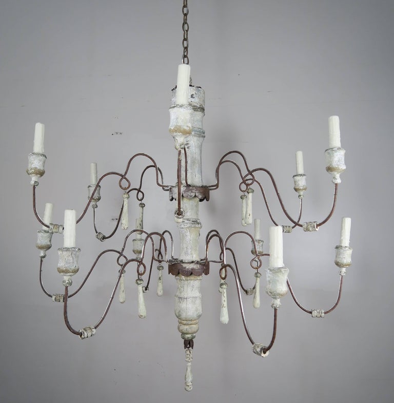 Twelve Arm Swedish Painted Chandelier Circa 1930 At 1stdibs Monumental Sized Twelve Arm Two Tiered Swedish Painted Chandelier The Is Newly