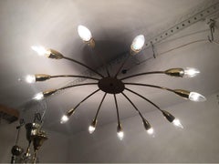 Twelve Arms Austrian Sputnik Flush Mount Chandelier