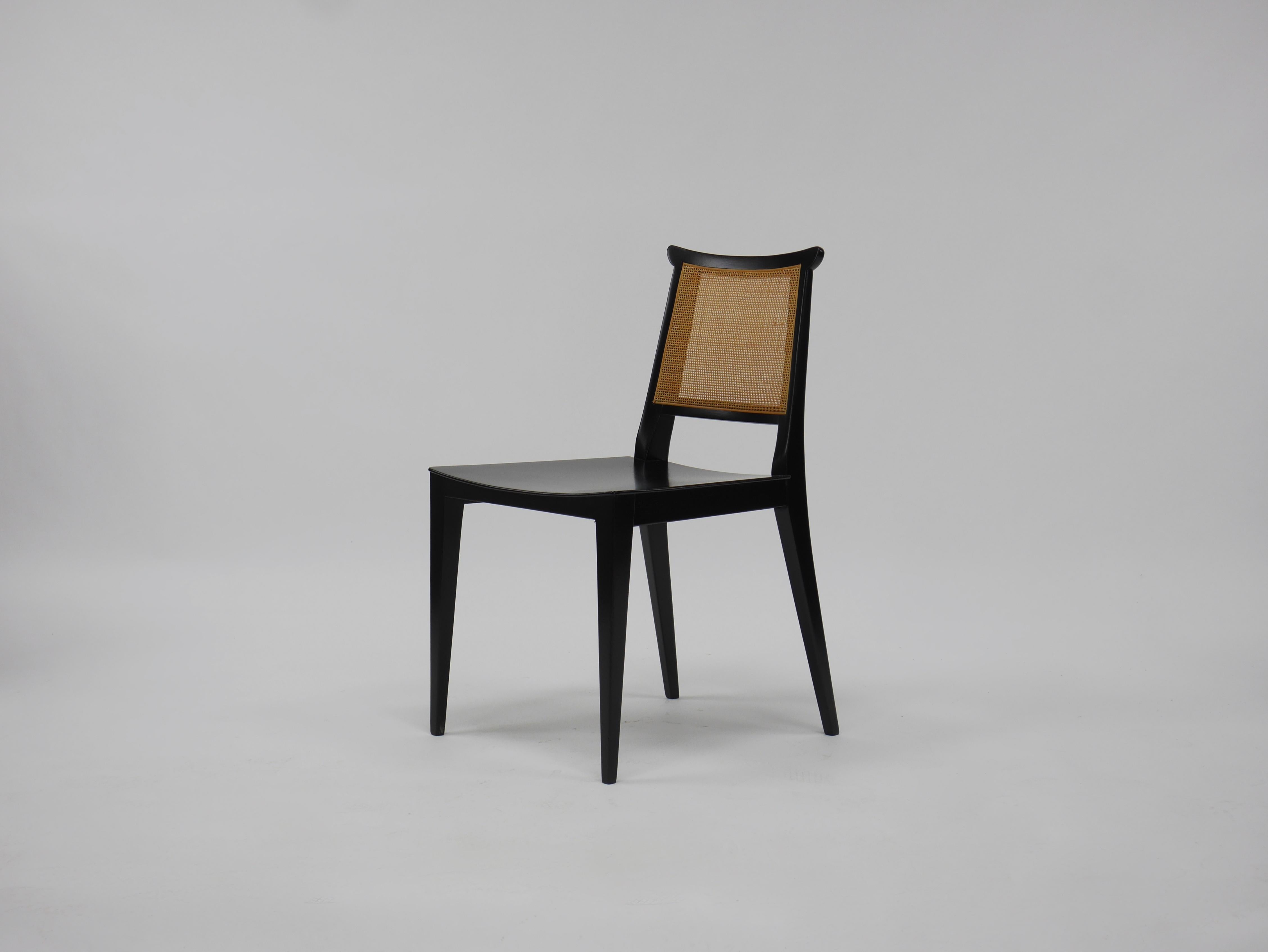 Mahogany Eight Asian Dining Chairs by Edward Wormley for Dunbar