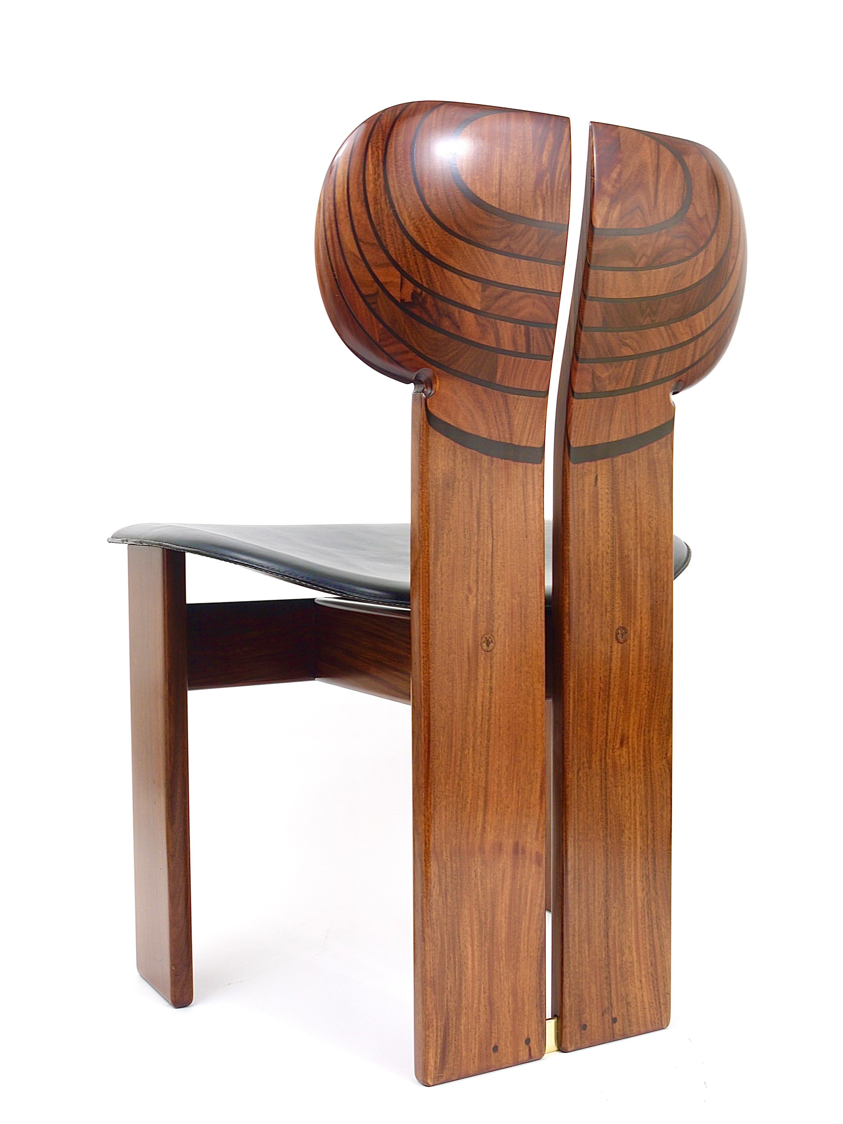 Twelve Aura & Tobia Scarpa Rosewood Africa Chairs, Artona, Maxalto, Italy, 1970s 9