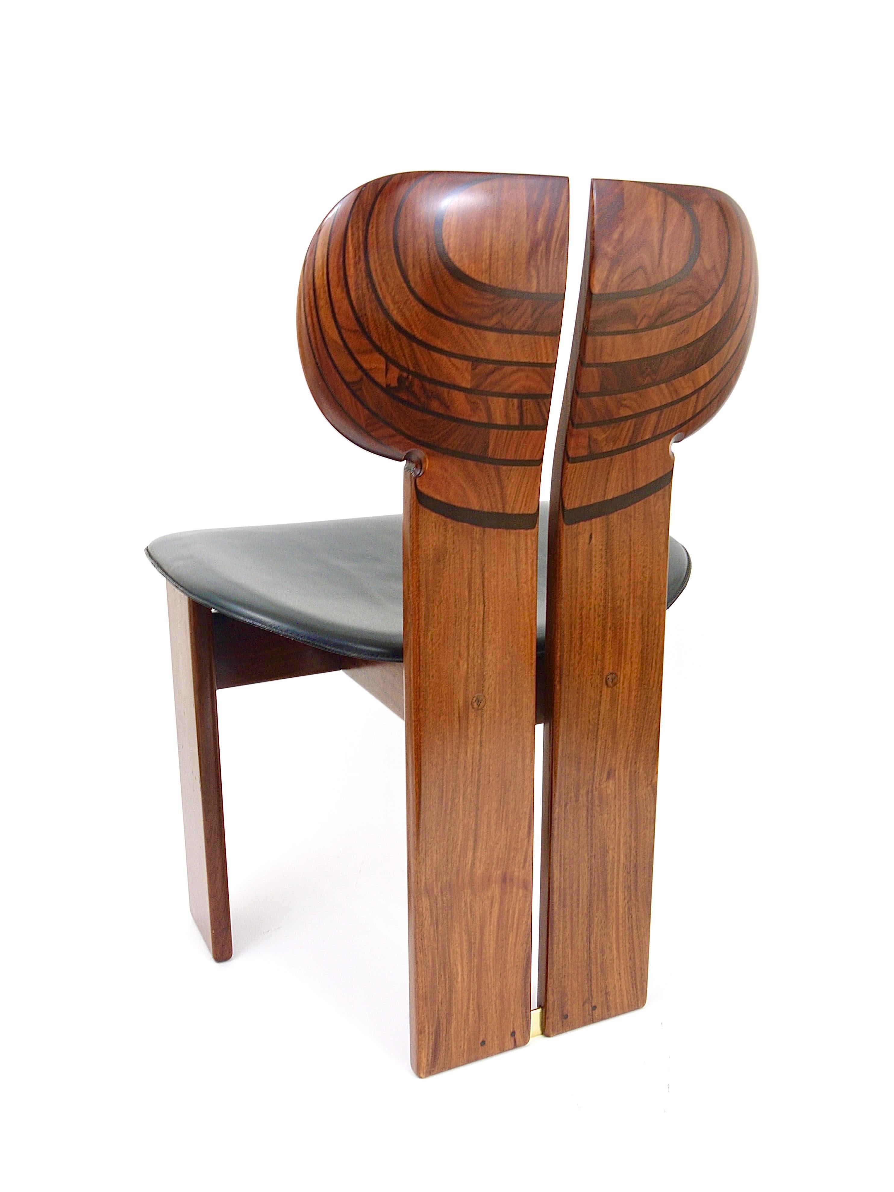 Twelve Aura & Tobia Scarpa Rosewood Africa Chairs, Artona, Maxalto, Italy, 1970s 10