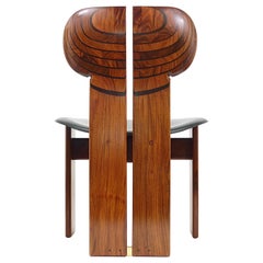 Twelve Aura & Tobia Scarpa Rosewood Africa Chairs, Artona, Maxalto, Italy, 1970s