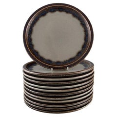 Twelve Bing & Grøndahl Mexico Dinner Plates in Glazed Stoneware