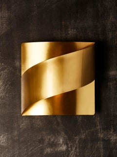 Twelve Brass Ribbon Wall Sconces by Peter Celsing for Falkenbergs