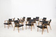 Twelve Chairs Attr. to Franco Albini in Wood and Leather