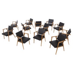 Twelve Chairs Attr. to Franco Albini in Wood and Leather