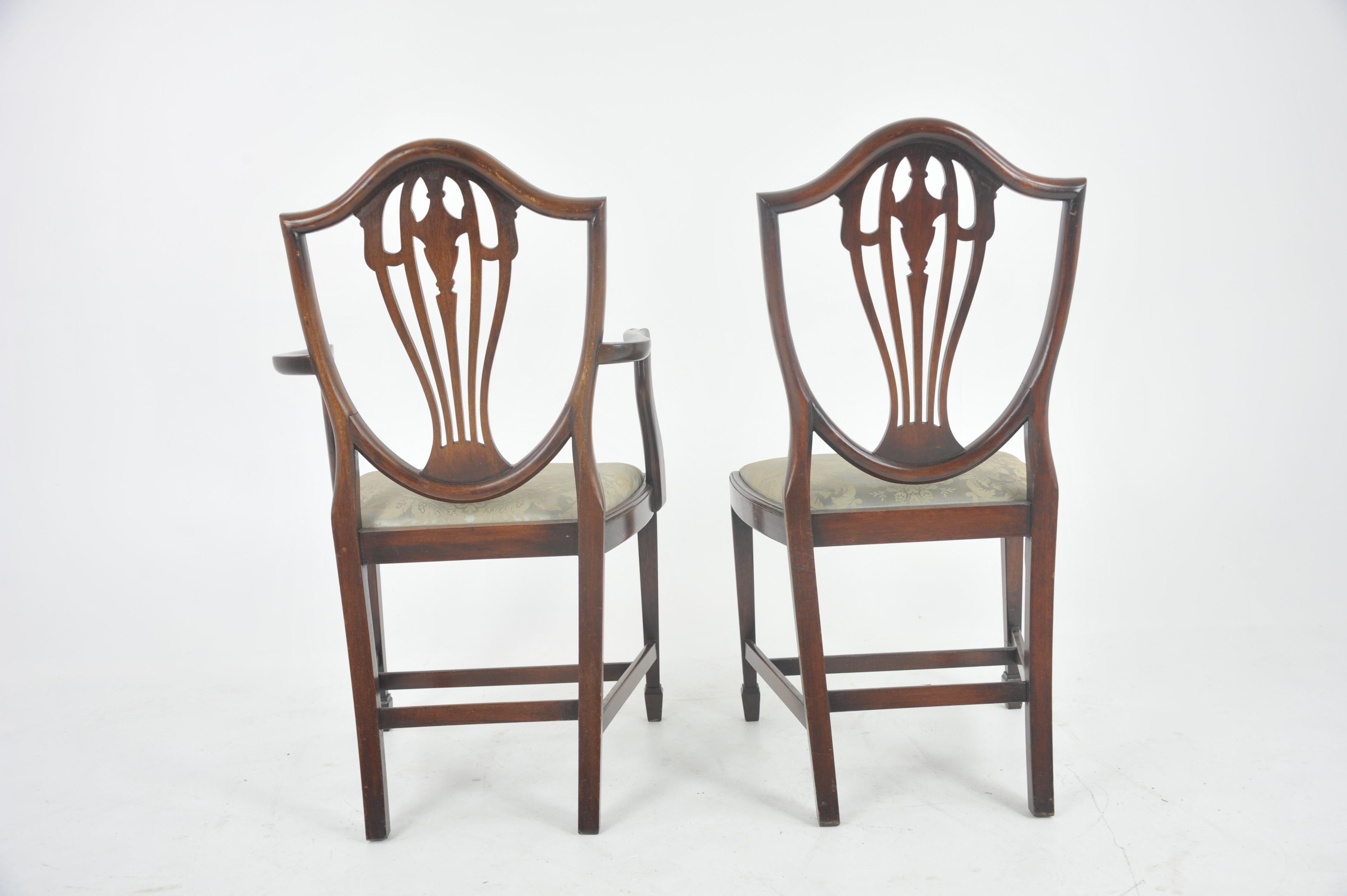 Twelve Dining Chairs, Antique Dining Chairs, Hepplewhite Chairs, Walnut, B1071 1
