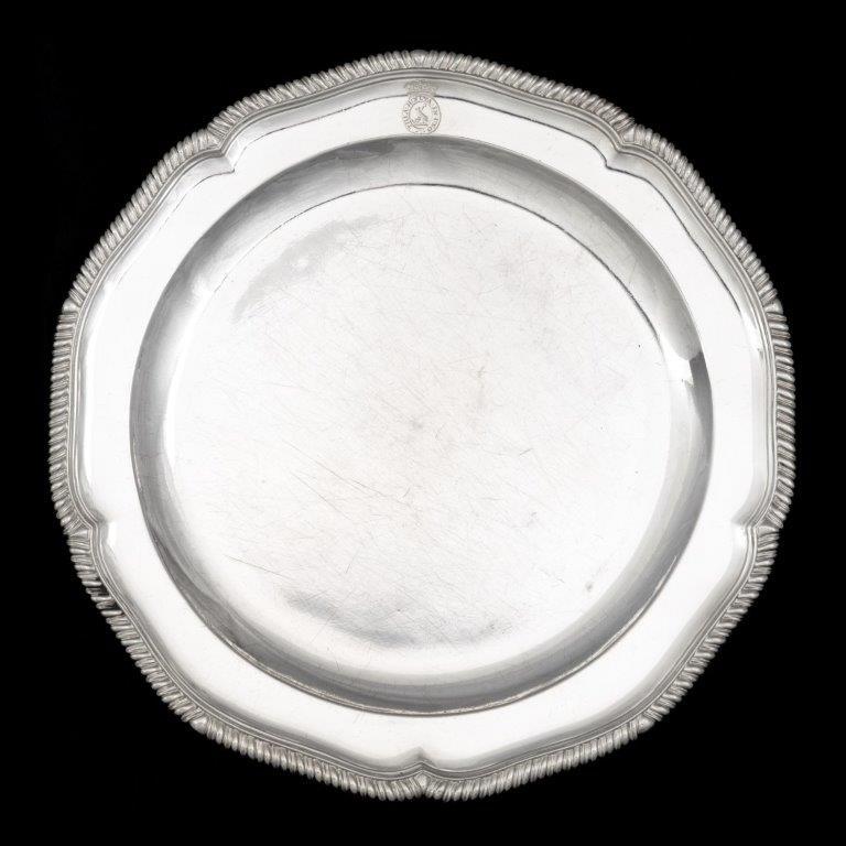 Late 18th Century Twelve Dinner Plates from Admiral Lord Bridport’s Seagoing Silver Service