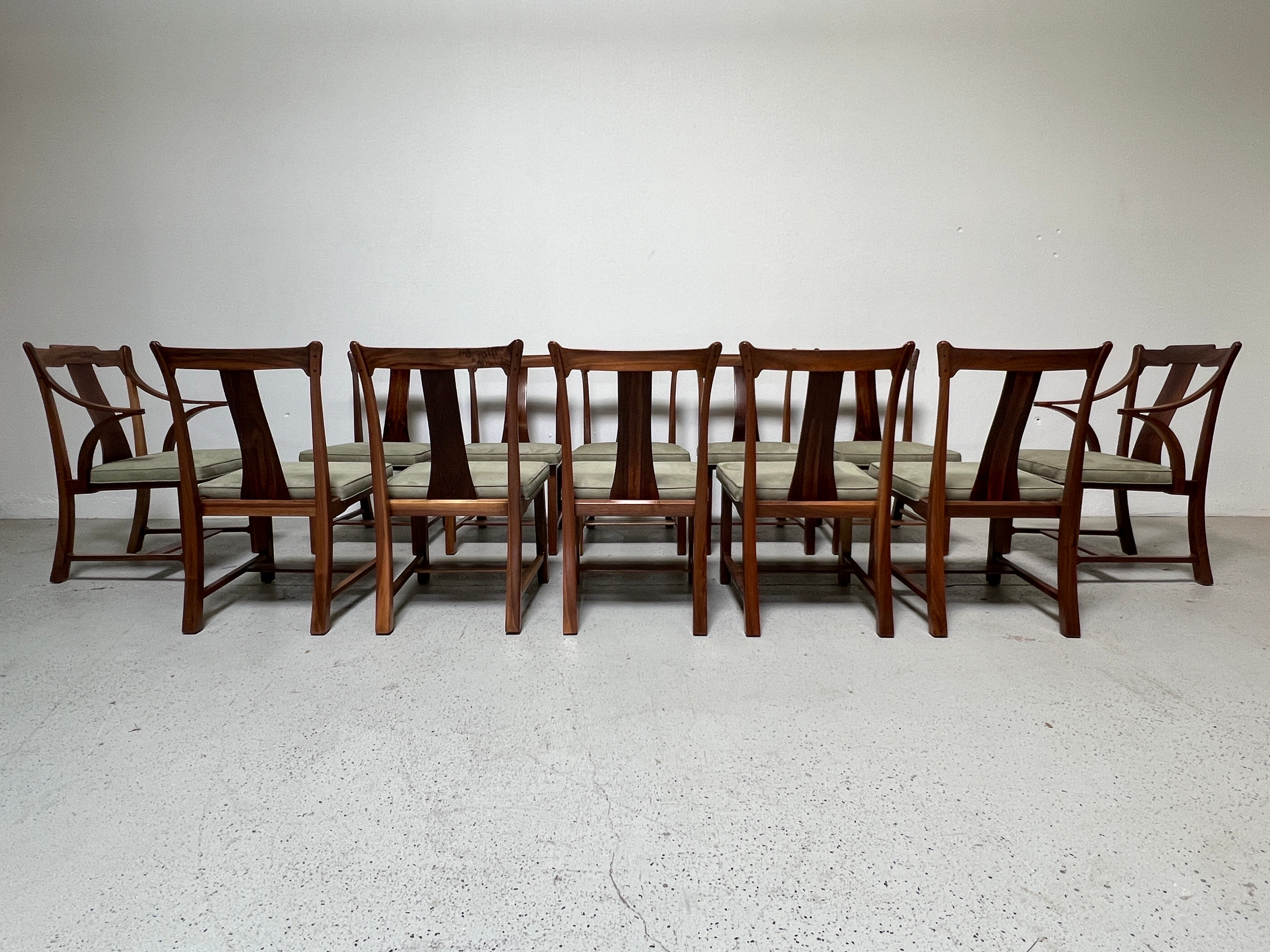 Mid-20th Century Twelve Dunbar Greene & Greene Dining Chairs by Edward Wormley For Sale