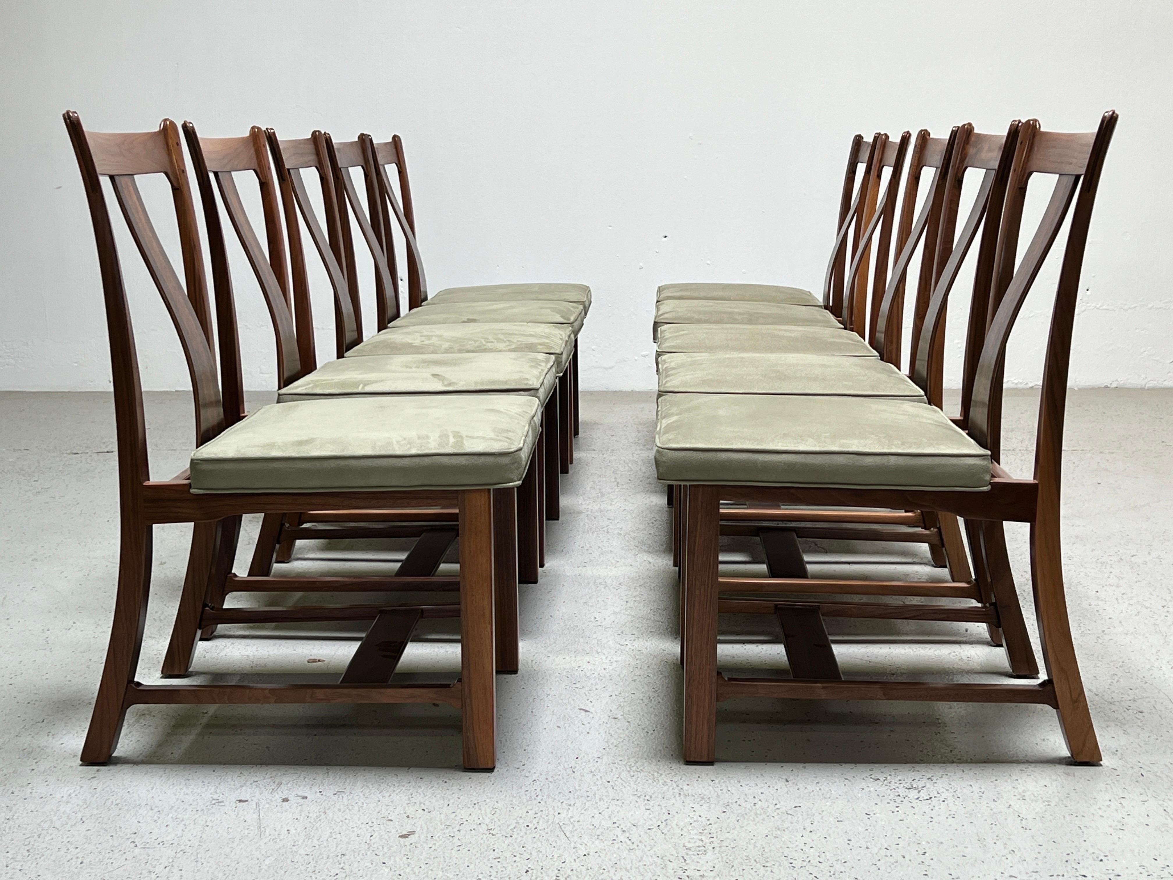 Twelve Dunbar Greene & Greene Dining Chairs by Edward Wormley For Sale 4