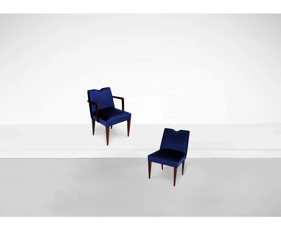 Mid-Century Modern Twelve Edward Wormley Dining Chairs by Dunbar, Restored For Sale