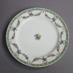 Twelve English Mintons Fine China Floral Garland Porcelain Salad Plates