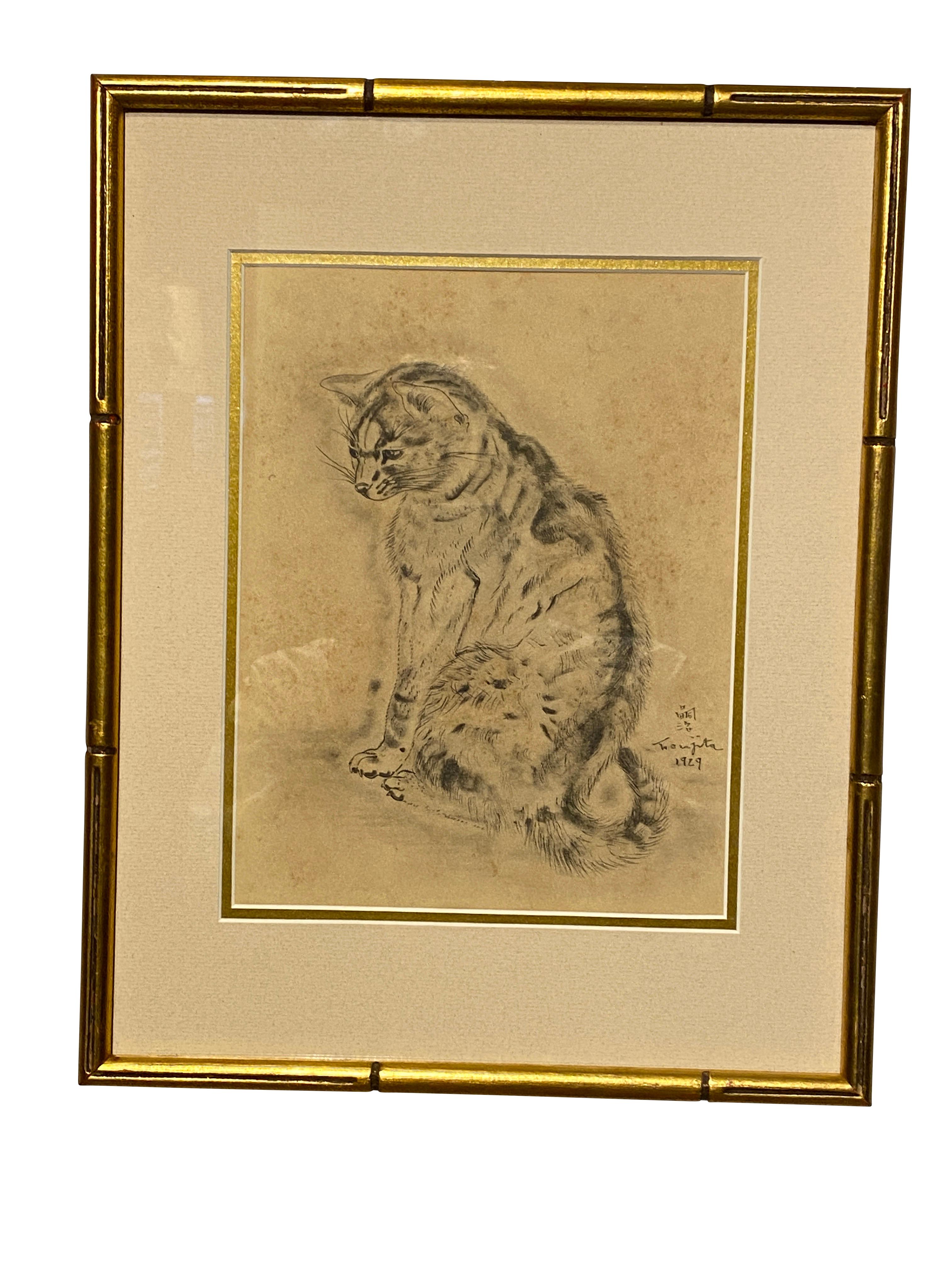 French Twelve Etchings of Cats by Tsuguharu Foujita