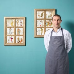 Twelve Framed Minton & Co. Tiles Designed by Walter Crane