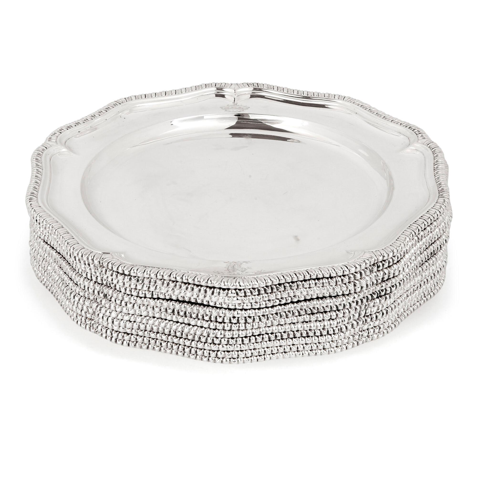 white and silver dinner plates