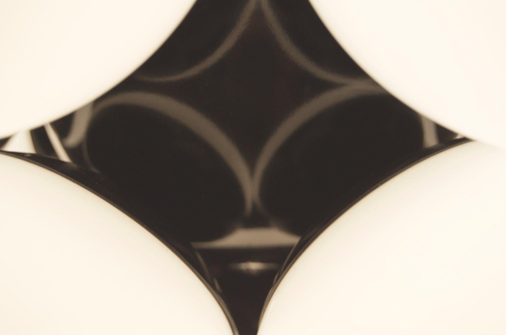 Glass Twelve-Globe Gloss Black Molecular Chandelier by Kaiser Leuchten For Sale