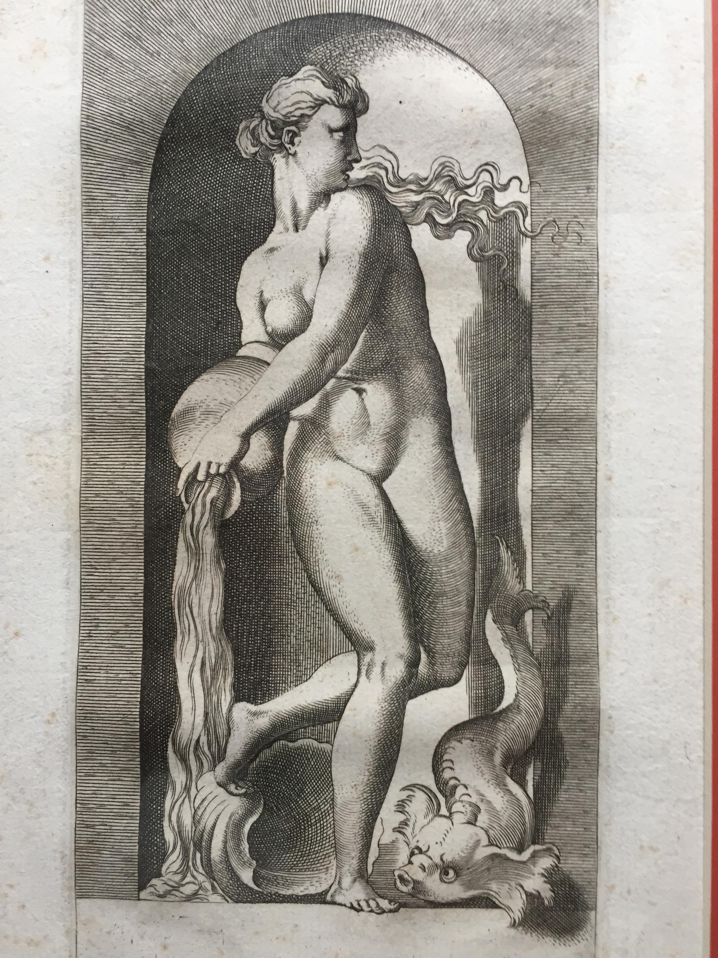Twelve Ingravings 18th Century by Carlo Losi from Rosso The Presence of The Gods For Sale 3