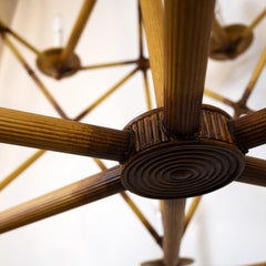 Twelve Light Bamboo Brûlé Chandelier by David Duncan Studio